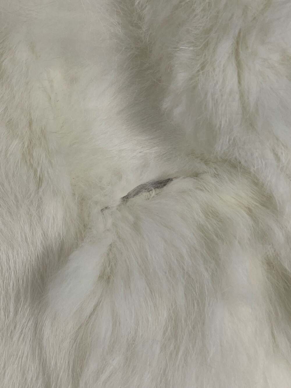 Clear White 100% Real Fur Cropped Bolero Jacket Sz S - Picture 3 of 5